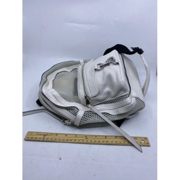 Rebecca Minkoff Net Mini Mab White Leather Backpack - Picture 9 of 11